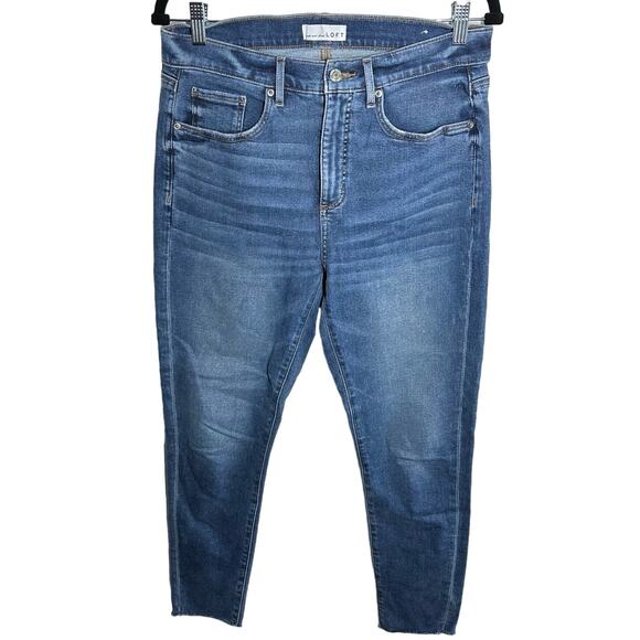Loft Women's Mid Rise Skinny Jeans Mid Indigo Wash Size 29 Size 8 - Picture 2 of 11